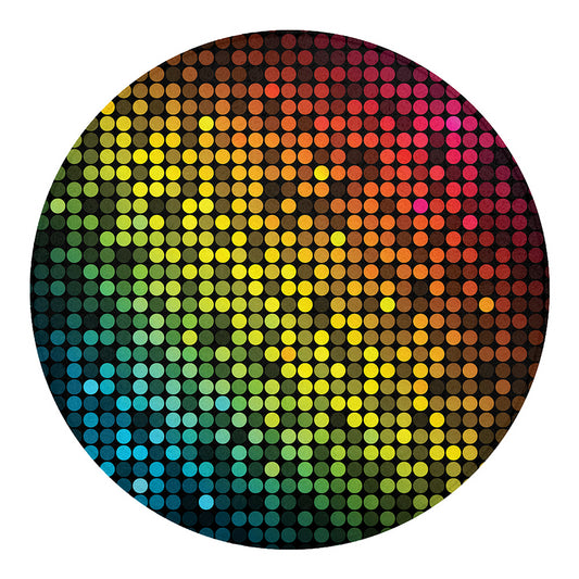 Colorful Disco Lights Pattern Print Round Blanket