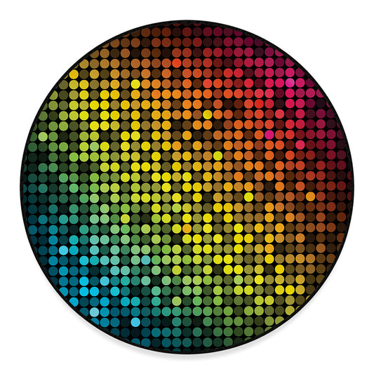 Colorful Disco Lights Pattern Print Round Floor Mat