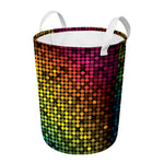 Colorful Disco Lights Pattern Print Round Laundry Basket