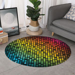 Colorful Disco Lights Pattern Print Round Rug