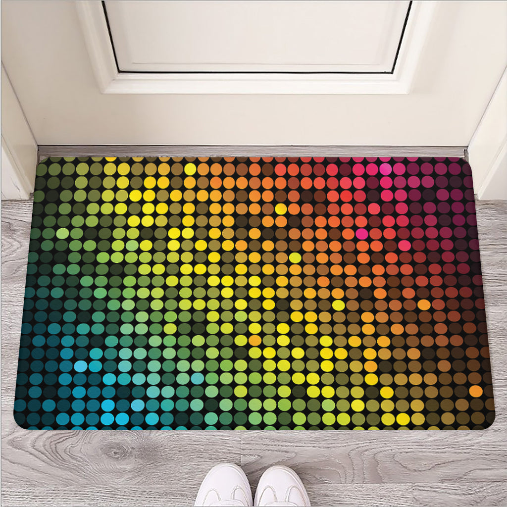 Colorful Disco Lights Pattern Print Rubber Doormat