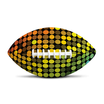 Colorful Disco Lights Pattern Print Rugby Ball