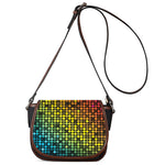Colorful Disco Lights Pattern Print Saddle Bag