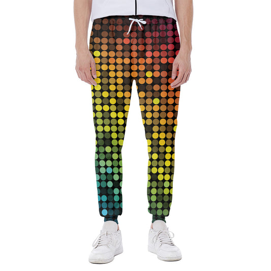 Colorful Disco Lights Pattern Print Scuba Joggers