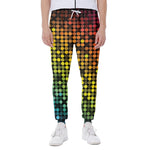 Colorful Disco Lights Pattern Print Scuba Joggers