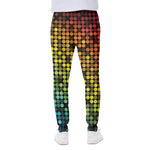 Colorful Disco Lights Pattern Print Scuba Joggers