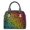 Colorful Disco Lights Pattern Print Shoulder Handbag