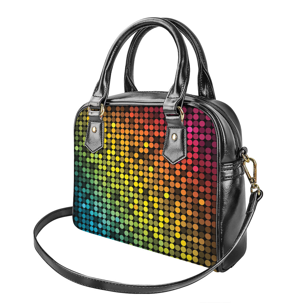 Colorful Disco Lights Pattern Print Shoulder Handbag