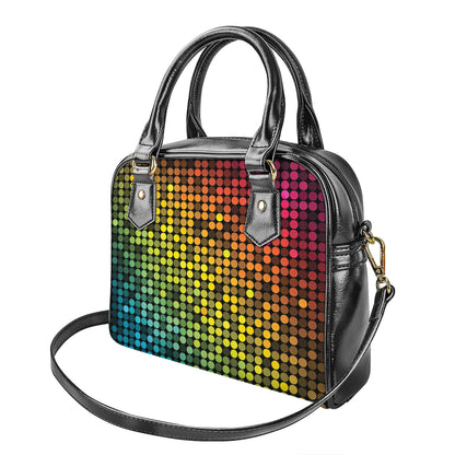 Colorful Disco Lights Pattern Print Shoulder Handbag