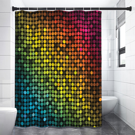 Colorful Disco Lights Pattern Print Shower Curtain