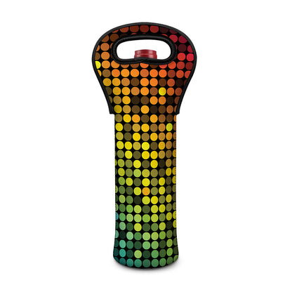 Colorful Disco Lights Pattern Print Single Neoprene Wine Tote