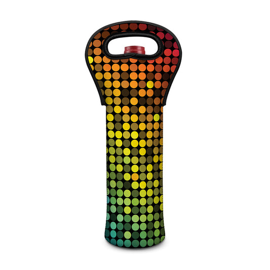 Colorful Disco Lights Pattern Print Single Neoprene Wine Tote