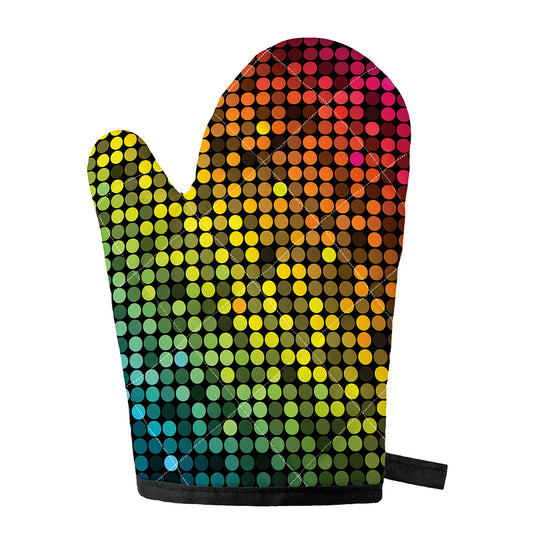 Colorful Disco Lights Pattern Print Single Oven Mitt