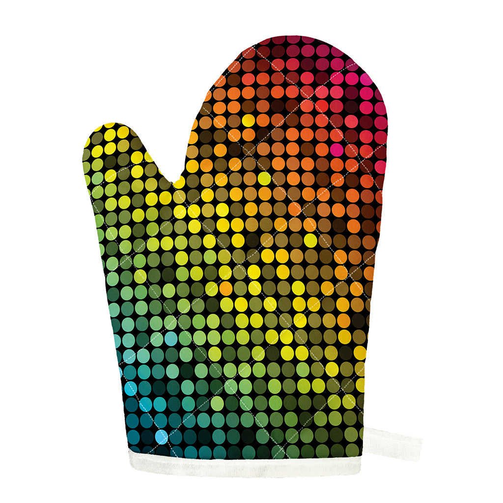 Colorful Disco Lights Pattern Print Single Oven Mitt