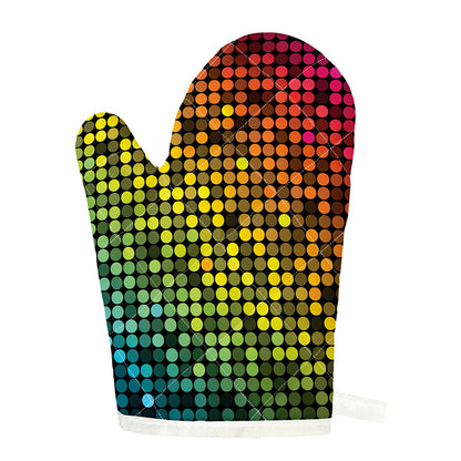 Colorful Disco Lights Pattern Print Single Oven Mitt