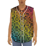 Colorful Disco Lights Pattern Print Sleeveless Baseball Jersey