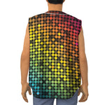 Colorful Disco Lights Pattern Print Sleeveless Baseball Jersey