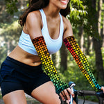 Colorful Disco Lights Pattern Print Sun Protection Arm Sleeves