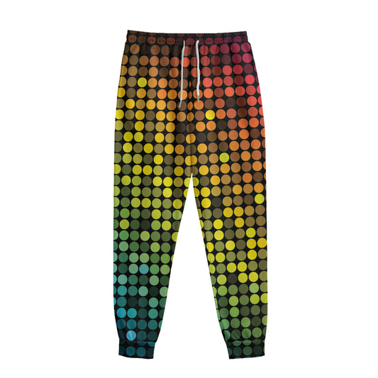 Colorful Disco Lights Pattern Print Sweatpants