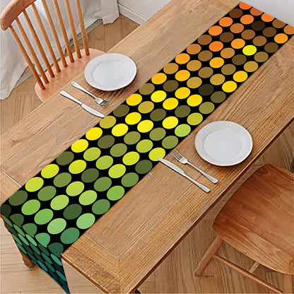 Colorful Disco Lights Pattern Print Table Runner