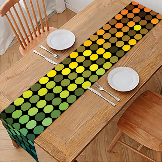 Colorful Disco Lights Pattern Print Table Runner
