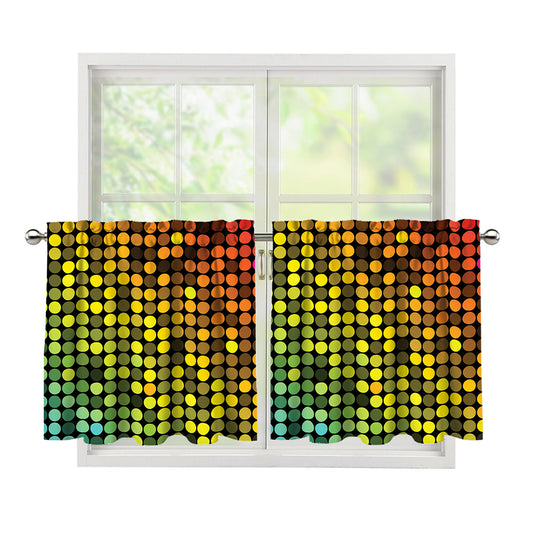 Colorful Disco Lights Pattern Print Tier Curtains