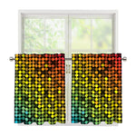 Colorful Disco Lights Pattern Print Tier Curtains