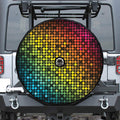 Colorful Disco Lights Pattern Print Tire Cover With Camera Hole