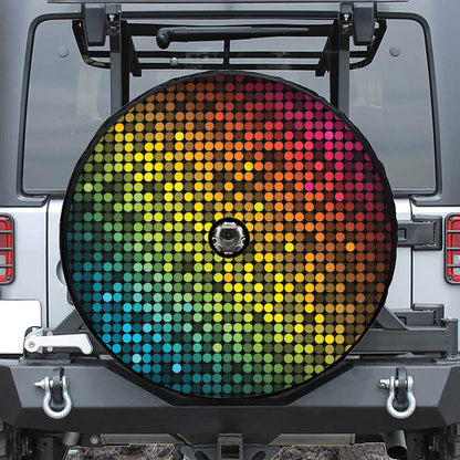 Colorful Disco Lights Pattern Print Tire Cover With Camera Hole