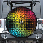 Colorful Disco Lights Pattern Print Tire Cover With Camera Hole