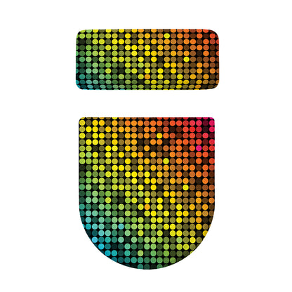 Colorful Disco Lights Pattern Print Toilet Lid And Tank Cover Set