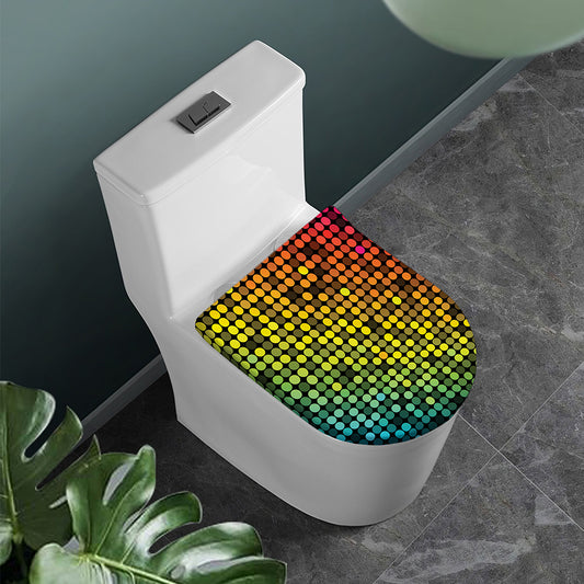 Colorful Disco Lights Pattern Print Toilet Lid Cover