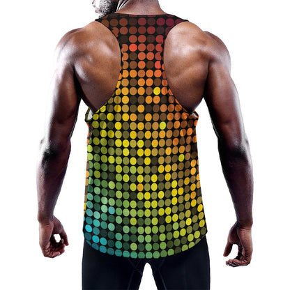 Colorful Disco Lights Pattern Print Training Tank Top