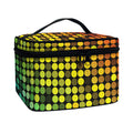 Colorful Disco Lights Pattern Print Travel Makeup Bag