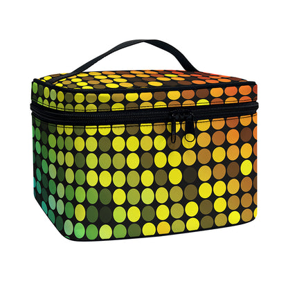 Colorful Disco Lights Pattern Print Travel Makeup Bag