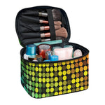 Colorful Disco Lights Pattern Print Travel Makeup Bag