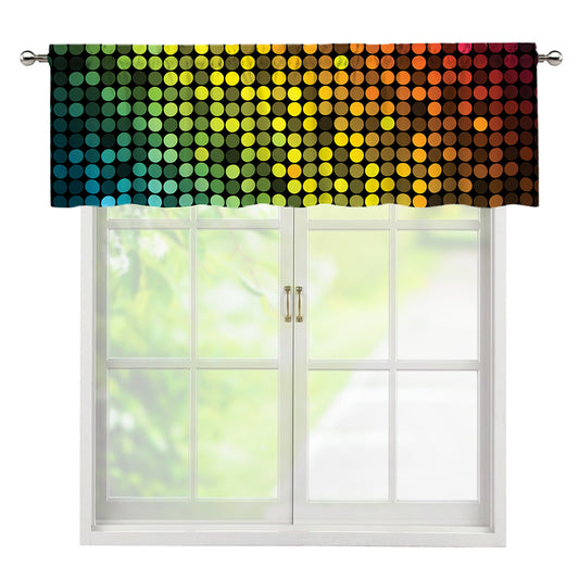 Colorful Disco Lights Pattern Print Window Valance