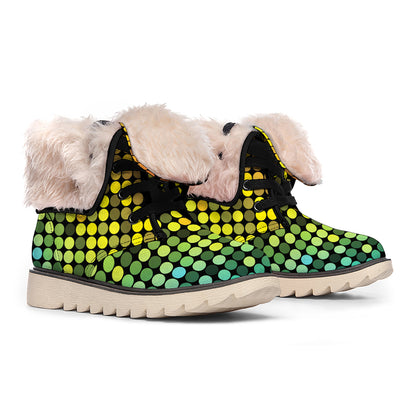 Colorful Disco Lights Pattern Print Winter Boots