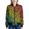 Colorful Disco Lights Pattern Print Women's Bomber Jacket