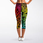 Colorful Disco Lights Pattern Print Women's Capri Leggings