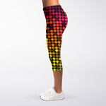 Colorful Disco Lights Pattern Print Women's Capri Leggings