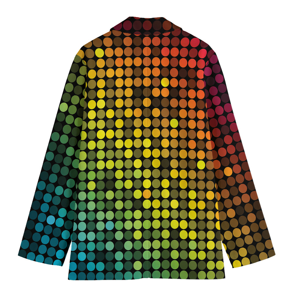 Colorful Disco Lights Pattern Print Women's Cotton Blazer
