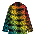 Colorful Disco Lights Pattern Print Women's Cotton Blazer