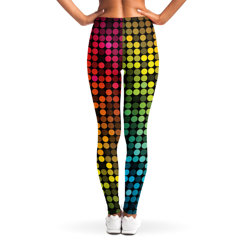 Colorful Disco Lights Pattern Print Women's Leggings