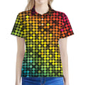 Colorful Disco Lights Pattern Print Women's Polo Shirt