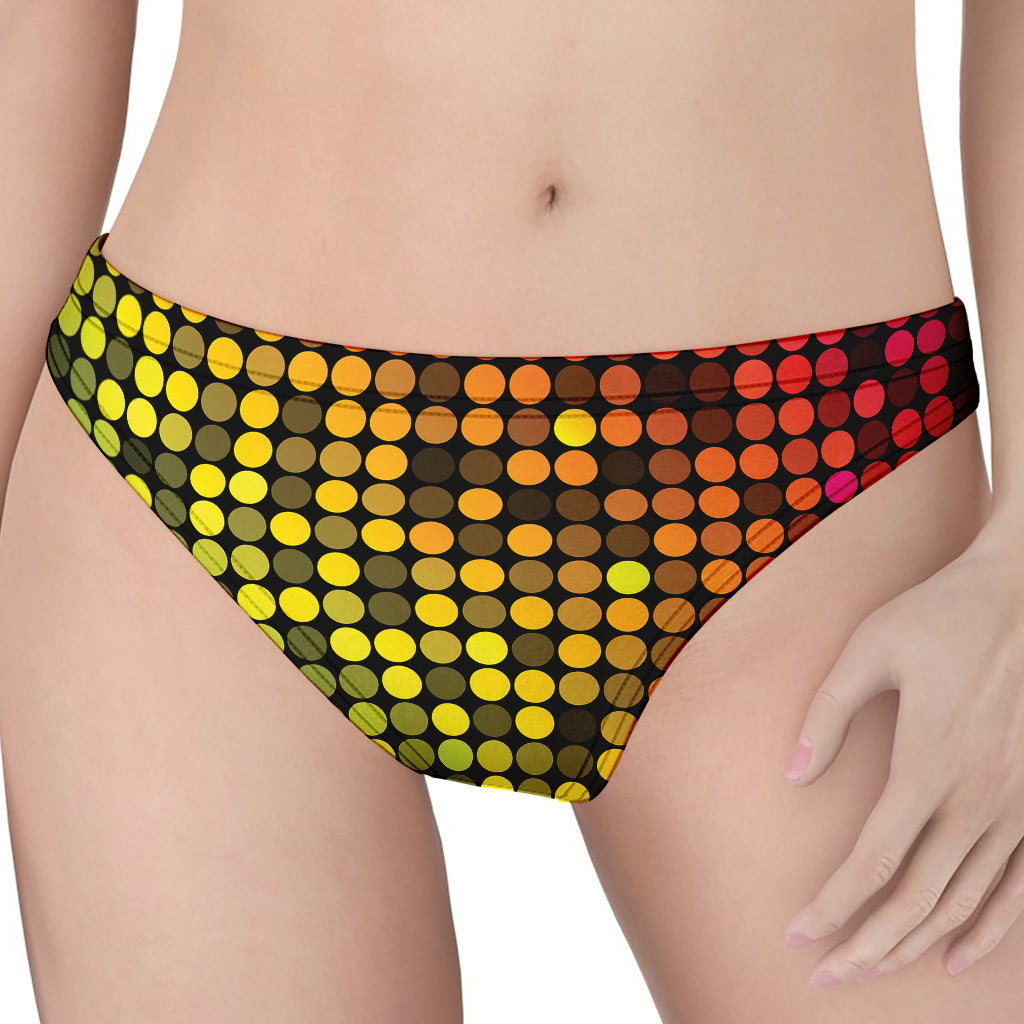 Colorful Disco Lights Pattern Print Women's Thong