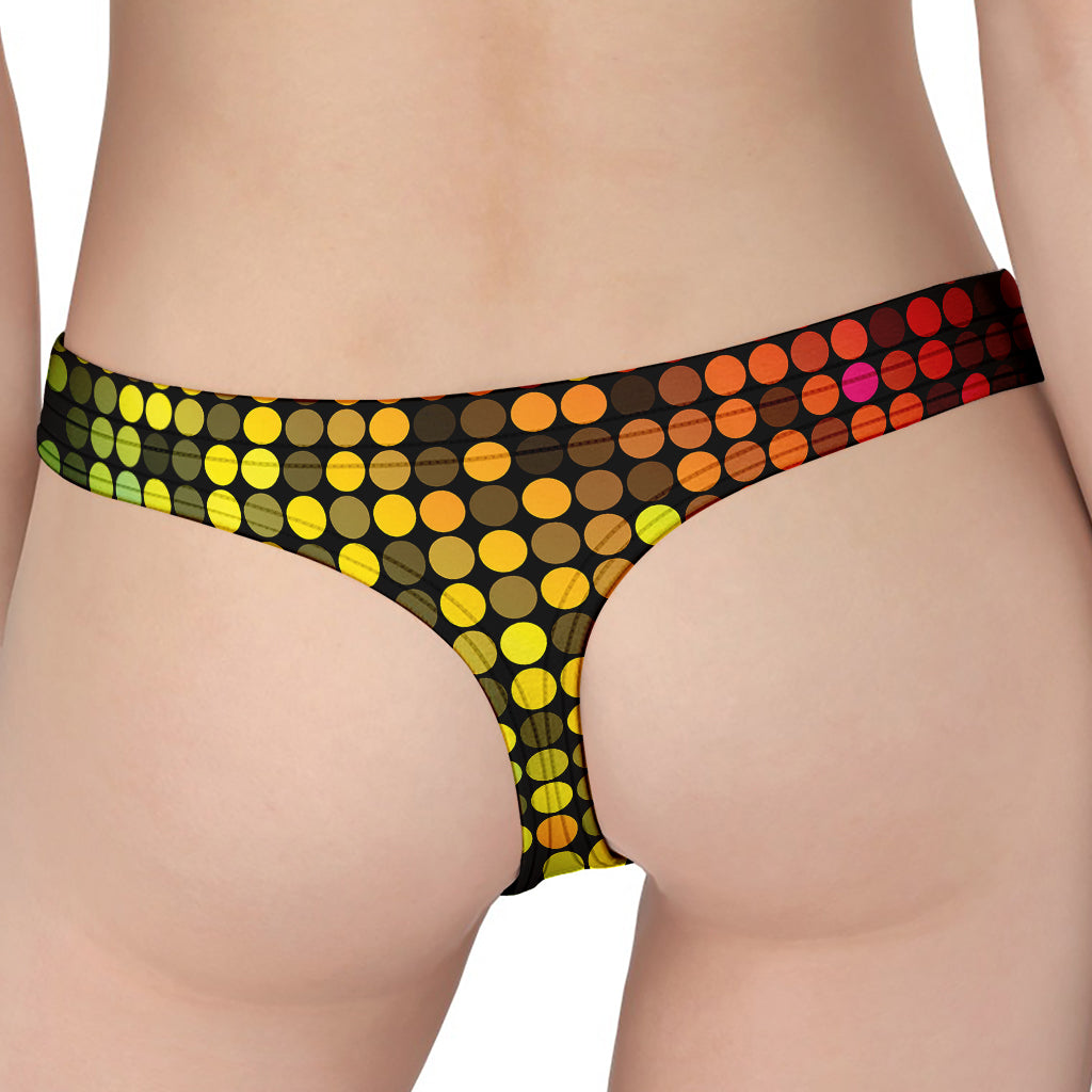 Colorful Disco Lights Pattern Print Women's Thong