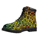 Colorful Disco Lights Pattern Print Work Boots
