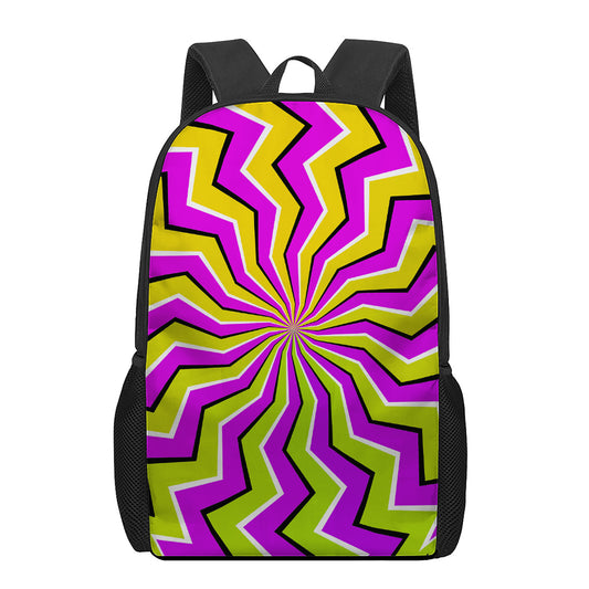 Colorful Dizzy Moving Optical Illusion 17 Inch Backpack