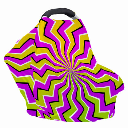 Colorful Dizzy Moving Optical Illusion Baby Seat Cover